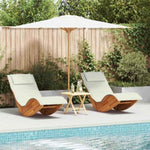 Sun Lounger 2 pcs Brown 60 x 154 x 74cm Solid Acacia wood 3329134