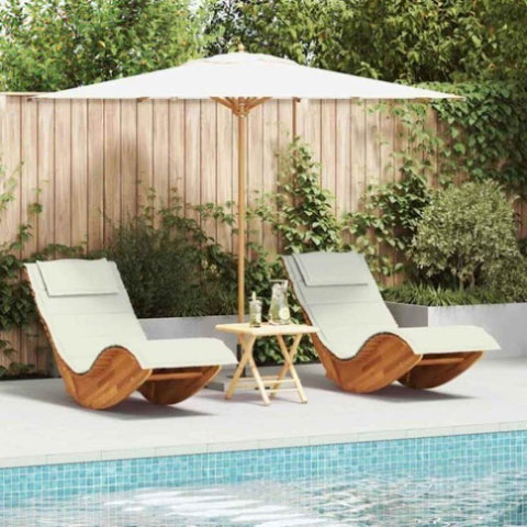 Sun Lounger 2 pcs Brown 60 x 154 x 74cm Solid Acacia wood 3329134