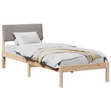 Bed frame Brown and taupe 80 x 200 cm Solid pine wood 878572