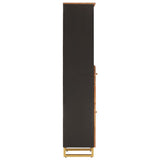 Bathroom Cabinet Brown and Black 38x33.5x160 cm Solid Wood Mango 356805