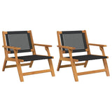 Garden Furniture 2 pcs Black 67 x 78 x 73 cm Solid Acacia Wood 367827