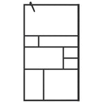 Walk-in Shower Wall with Clear ESG Glass 90x195 cm Black 150753