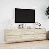 TV Wall Cabinet with LED Sonoma Oak 180x31x45 cm 3307935