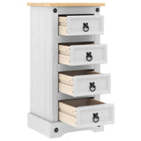 Bedside Table Corona White 35 x 32.5 x 74 cm Solid Pine Wood 42021185