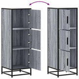 Highboard Grey Sonoma 35.5x35x106.5 cm Engineered Wood and Metal 849067