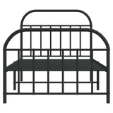 Bed Frame Black Steel Single Bed Frame Rectangular 353647