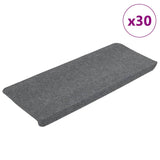 ZNTS Stair Mats Self-adhesive 30 pcs Grey 65x24.5x3.5 cm 3365913