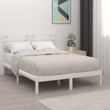 Bed Frame without Mattress White 120x190 cm Small Double Solid Wood 3104189