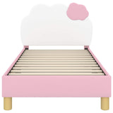 Children's Bed Frame with Headboard Pink 80 x 160 cm PU 42011016