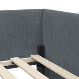 Corner Bed Frame Dark Grey 100 cm x 200 cm Velvet 42016092
