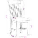 Dining Chair 2 pcs Solid Oak Wood Grey 45 x 59.5 x 100 cm 42039161