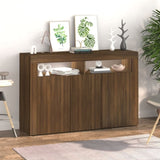 ZNTS Sideboard with LED Lights Brown Oak 115.5x30x75 cm 815734