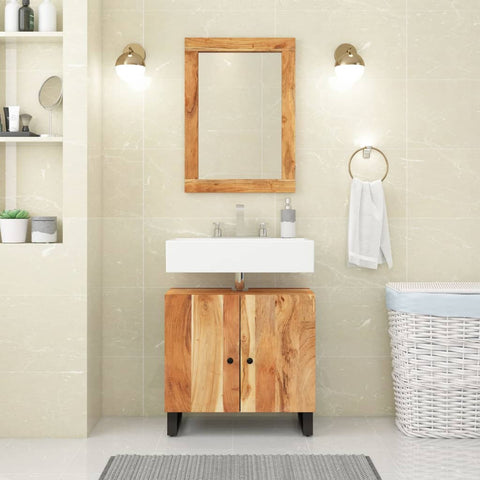 2 Piece Bathroom Furniture Set Solid Wood Acacia 3200634