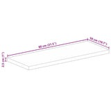 Table Top 80x50x2.5 cm Rectangular Solid Wood Acacia 370917
