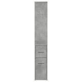 Narrow Bathroom Cupboard with Wheels Concrete Grey Engineered Wood 855298