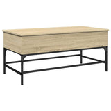 Coffee Table Sonoma Oak 100x50x45 cm Engineered Wood and Metal 845397