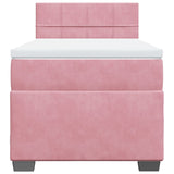 Box Spring Bed with Mattress Pink 100x200 cm Velvet 3286239