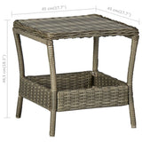 ZNTS Garden Table Brown 45x45x46.5 cm Poly Rattan 313308