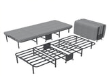 90cm190cm Folding Bed with 6cm Memory Foam Mattress, Adult Single Portable Bed on Wheels, 204kg T6135P516311