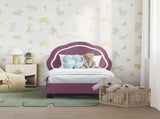 Toddler Bed Frame with Headboard Purple 70 x 140 cm Velvet 42010898