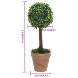 Artificial Boxwood Plants 2 pcs with Pots Ball Shaped Green 41 cm 336516