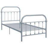 284504 Bed Frame without Mattress Grey Metal 90x200 cm
