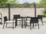 Garden Dining Set 5 pcs Black Powder-Coated Steel 3379248