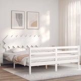 Bed Frame without Mattress White 160x200 cm Solid Wood 3195297