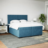 Box Spring Bed with Mattress Blue 200x200 cm Velvet 3291000