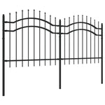 ZNTS Garden Fence with Spear Top Black 140 cm Powder-coated Steel 151080