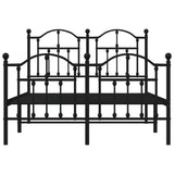 Metal Bed Frame without Mattress with Footboard Black 120x200cm 353455