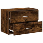 ZNTS Cabinet with 2 Drawers Smoked Oak 60x31x40 cm Engineered Wood 858829