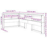 Bookcase Headboard L-Shaped White 100 cm Solid Wood Pine 859272