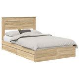 Storage Bed with Drawer Sonoma Oak 120 x 190 cm Engineered Wood 3409924