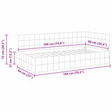 Corner Bed Frame with Headboard Dark grey 90 x 190 cm Velvet 42016379