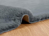 Anti-Slip Faux Rabbit Fur Rug OLITE Anthracite 160 x 160 cm 42021774