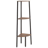 3-Tier Corner Shelf Dark Brown and Black 45.5x31.5x120 cm 336389