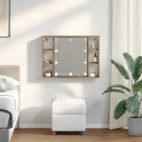 Mirror Cabinet with LED Artisan Oak 76x15x55 cm Engineered Wood 857002