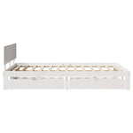 ZNTS Bed Frame with Drawers without Mattress White 150x200 cm King Size 3301987
