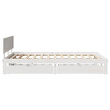 ZNTS Bed Frame with Drawers without Mattress White 150x200 cm King Size 3301987
