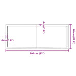 Table Top Dark Brown 160x60x cm Treated Solid Wood Oak 3156450