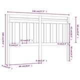 Bed Headboard 146x4x100 cm Solid Wood Pine 814094