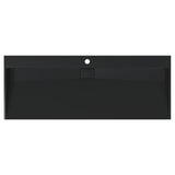 Wash Basin 120x46x11 cm Mineral Cast/Marble Cast Matt Black 155983