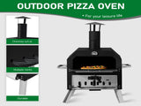 Outdoor Pizza Oven Wood Fired 2-Layer Pizza Ovens Outside Pizza Maker with Stone, Removable Cooking 87975879