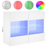 TV Wall Cabinet with LED Lights White 78.5x30x60.5 cm 837099