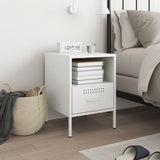 Bedside Cabinet White 36x39x50.5 cm Steel 843064