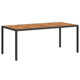 Garden Table Black 190 x 90 x 75 cm Poly Rattan 362551