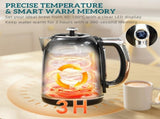 Polished Retro 40-100&degC Kettle and Toaster Set - Black T3398P425423