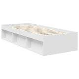 Bed Frame with Headboard White 75 x 190 cm Solid Pine Wood 3409417