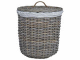 Laundry Basket with Lid 2 pcs Kubu Grey 42020973
